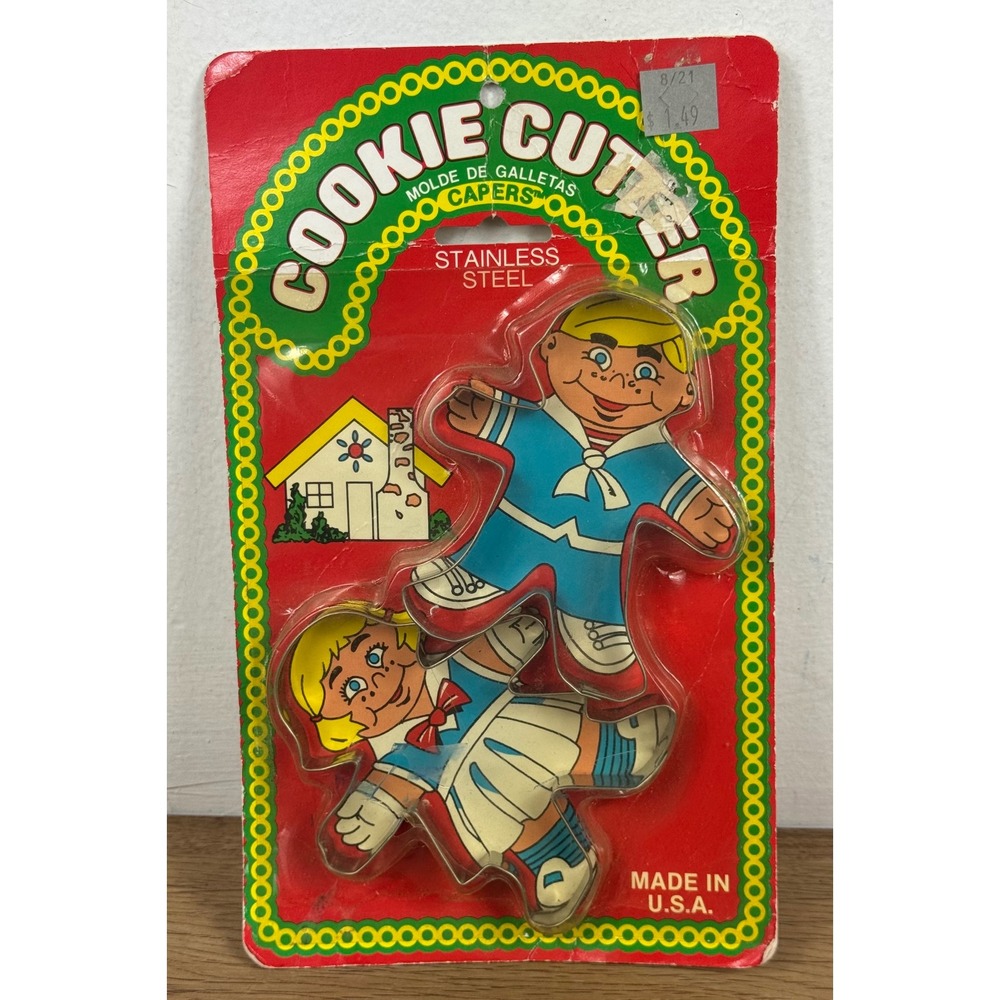 Lone Toy Tree Cookie Capers Vintage Stainless Steel Boy Girl Cookie Cutters Set